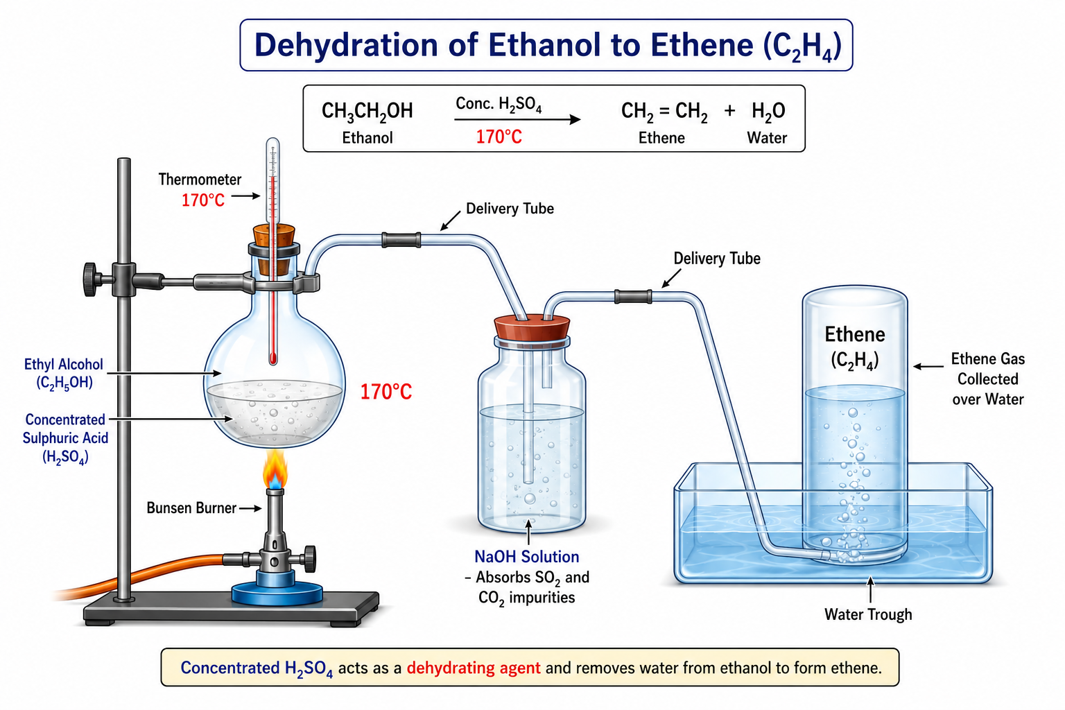 Laboratory Preparation and Purification of Ethene